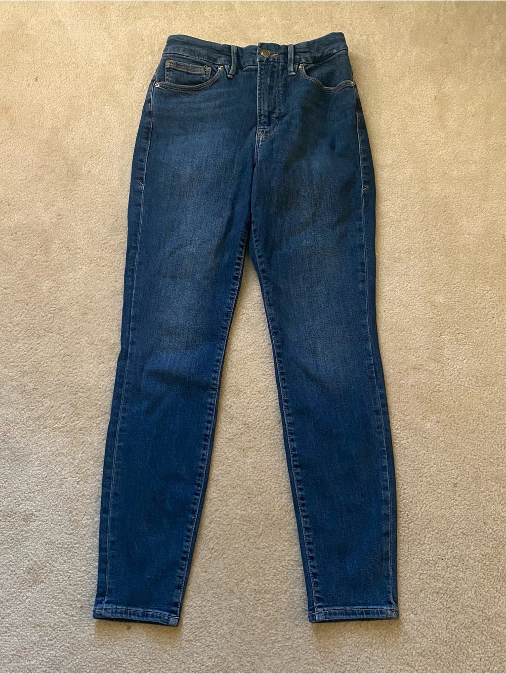 Good American Good Legs Jeans Womens 6/28 Blue Med Wash Skinny 24x27 Denim